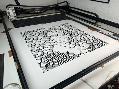 Marietta Blau on the pen plotter
